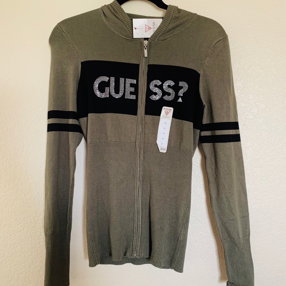 VINTAGE guess zip up sweater!